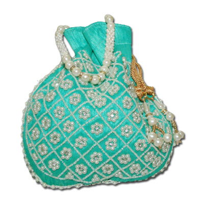 "Designer Beads Potli (Pista green color) - Click here to View more details about this Product